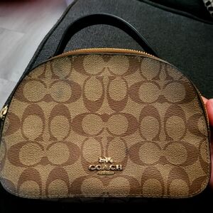 Coach Serena Satchel, signature canvas black handle